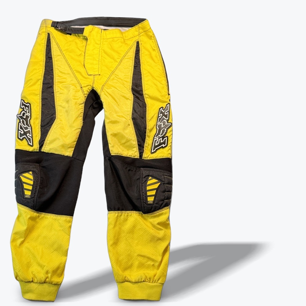 Fox Racing 180 Kids Motocross Pants Yellow Black Waterproof Riding Gear 26x24 8Y